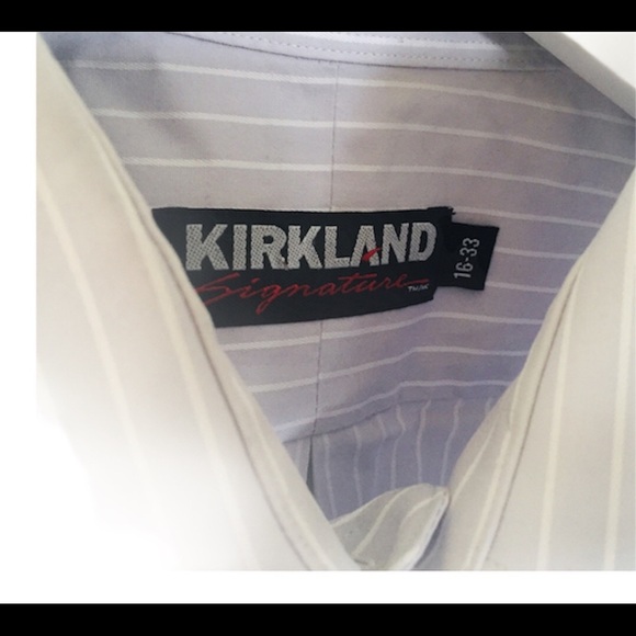 KIRKLAND SIGNATURE Non Iron Button Down Shirt With Long Sleeves Blue Size 16-33 - Picture 6 of 8